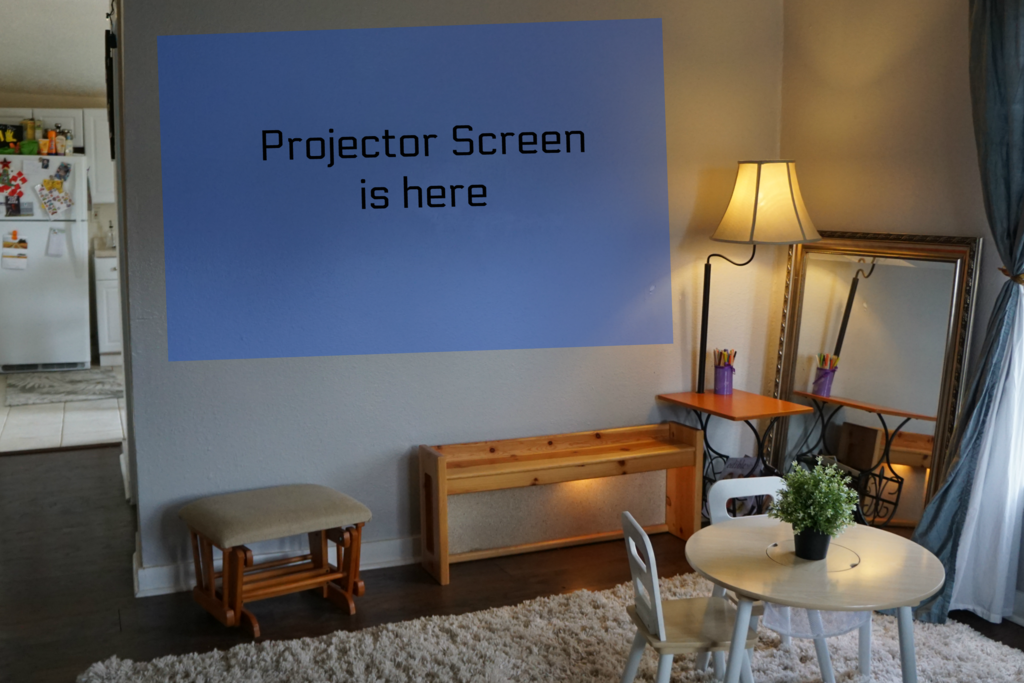 Projector works best at night, but can be used during the day, too.