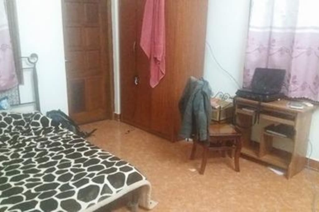 My room! Spacious, comfy, and full of sunlight during the day! There is space in the wardrobe for u!