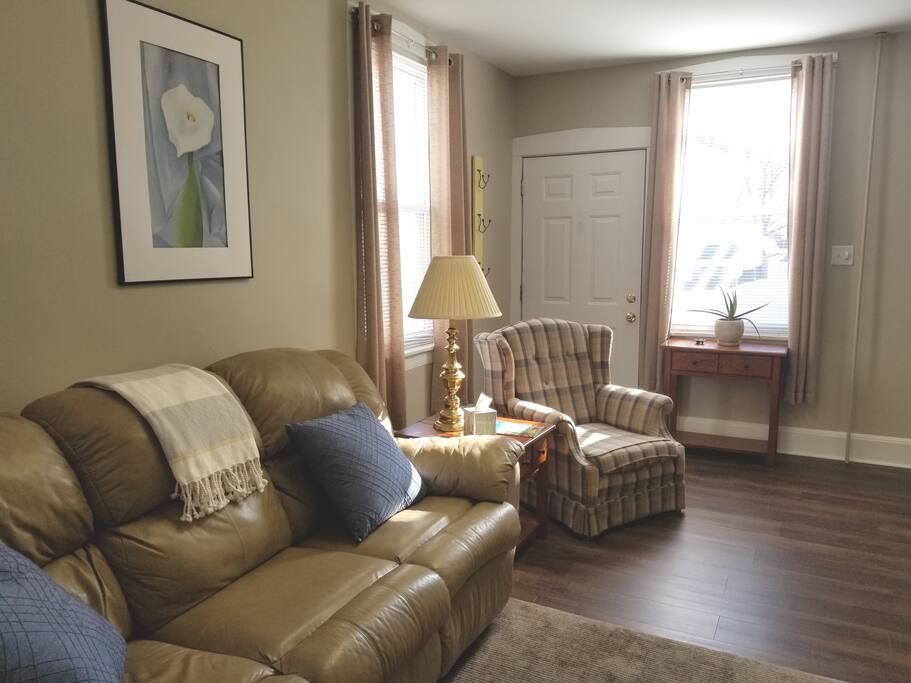 Large windows throughout the space with lots of natural light
