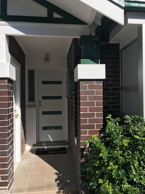 Entrance with sensor light