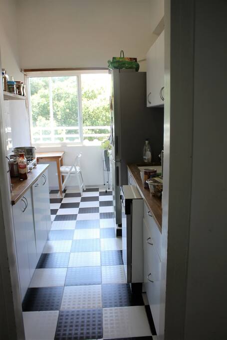 kitchen and west balcony