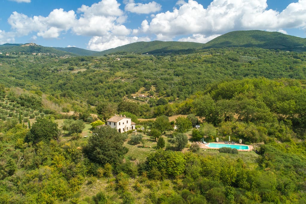 Aerial view, among the calanchi