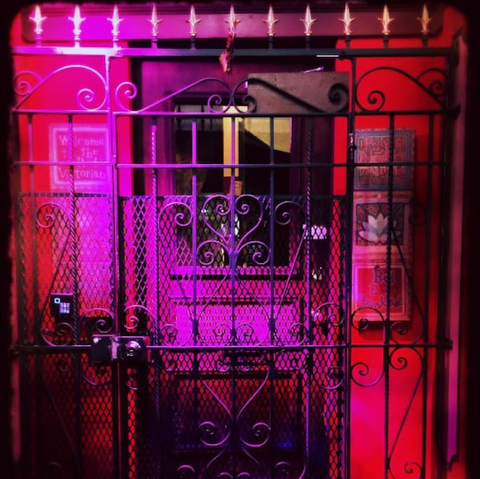 The Red Victorian front gate