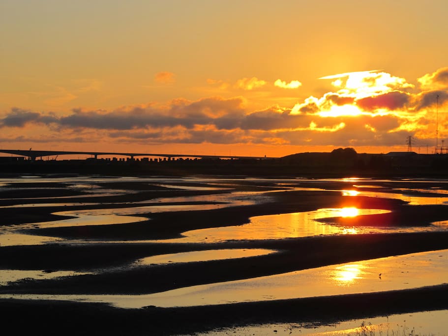 Sunset on sandbars