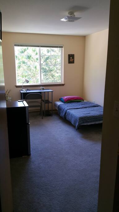 comfy bed and study desk