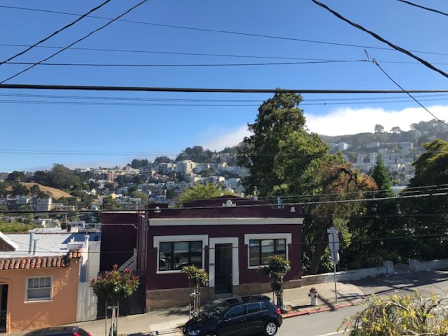 view! Looking out towards Kite Hill, upper castro, noe valley