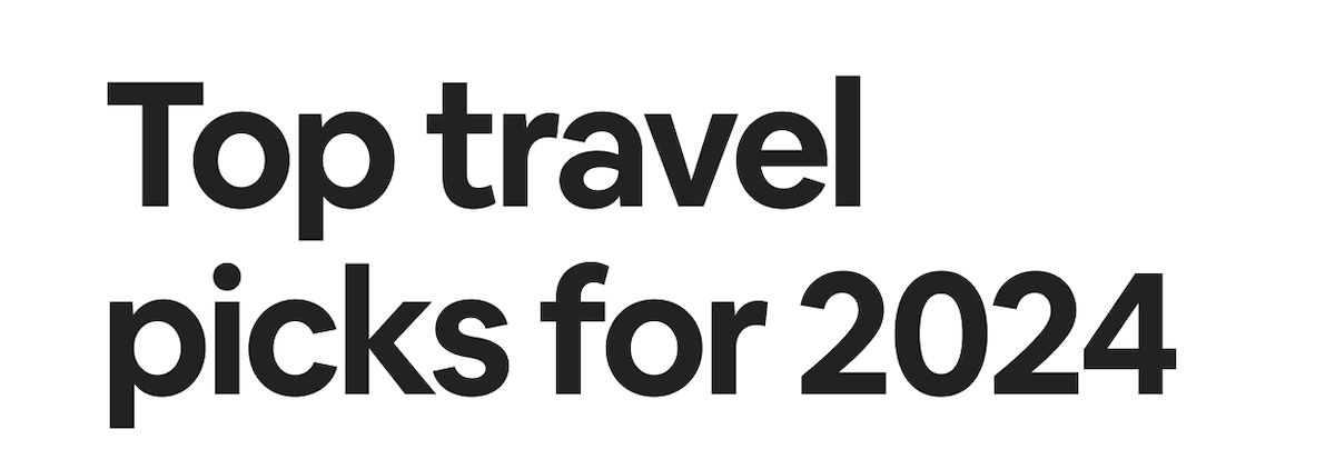 Top travel picks for 2024