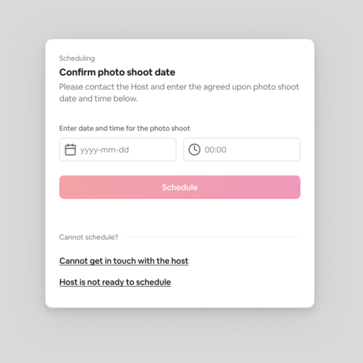confirm photoshoot date tool scnreeshot