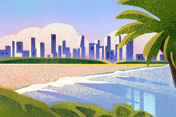 Ilustración de las playas de Charleston, Carolina del Sur.