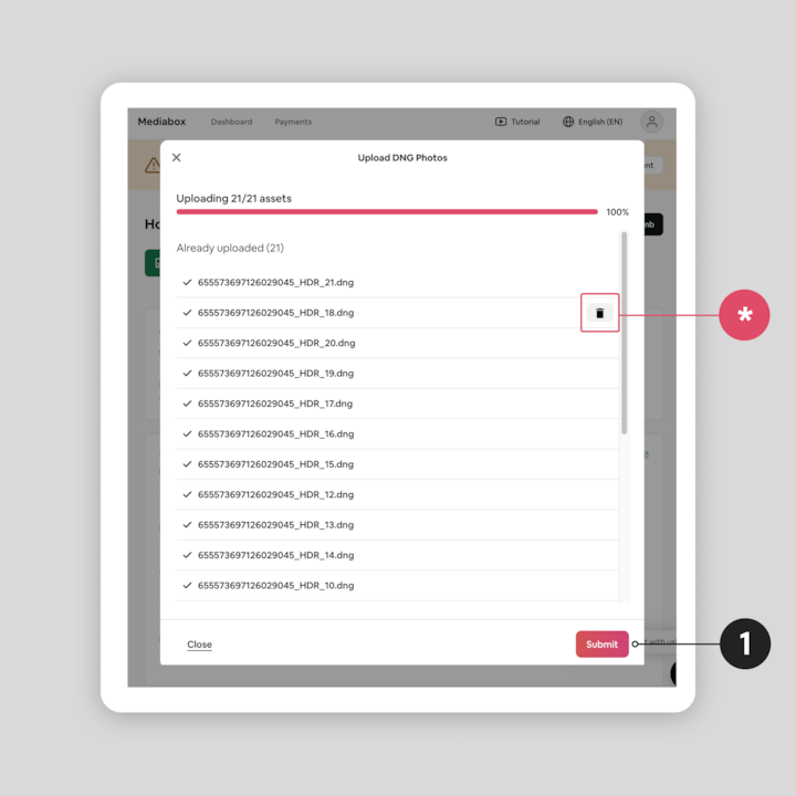 A screenshot of the uploader tool