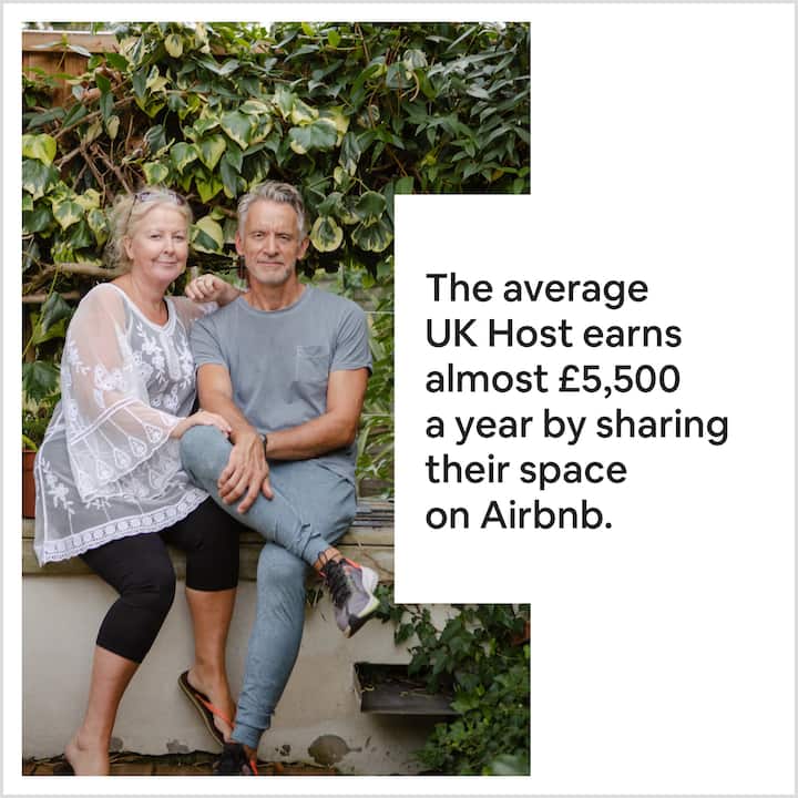 The avg UK Host earns almost £5,000 a year by sharing their space on Airbnb