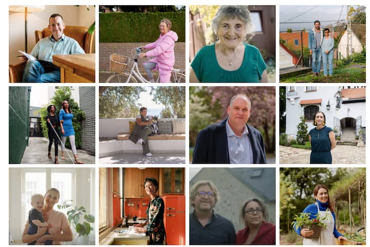 Un collage de retratos de anfitriones en la UE.