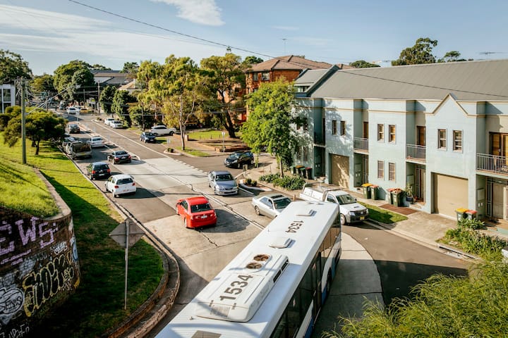 Suburban street in Australia on a sunny day