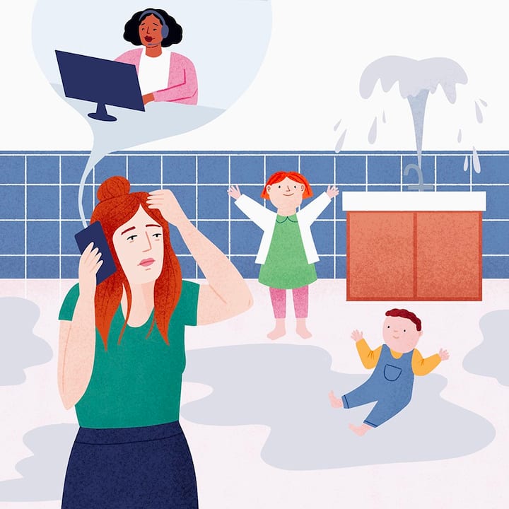 Women facing plumbing issues in her house
