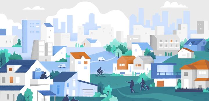 An illustration of a city in Australia