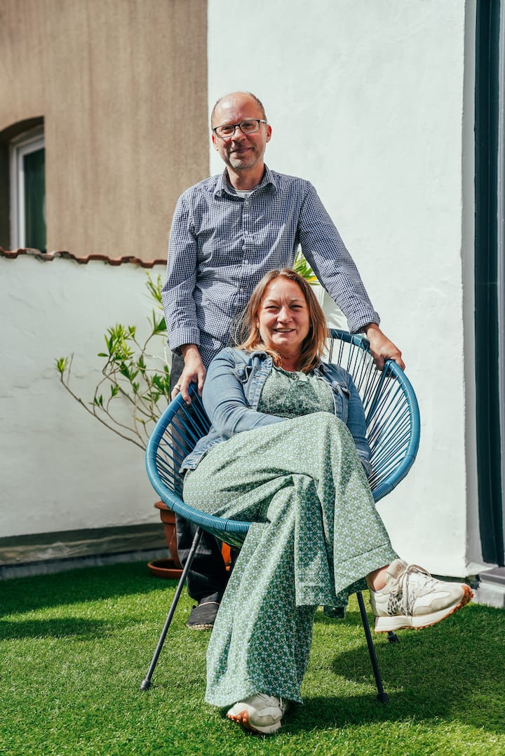 Alex & Lisa in the garden