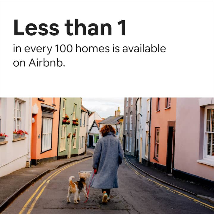 Less than 1 in every 100 is available on Airbnb