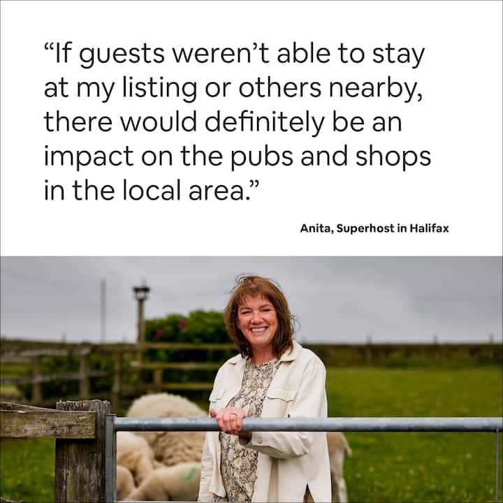 Anita, Superhost in Halifax sharing that if guests weren't able to stay at her listing or others nearby it would impact the pubs and shops in the local area.