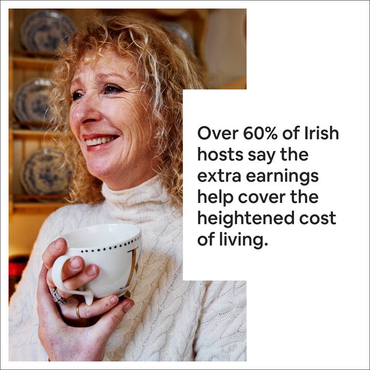 Over 60% of Irish hosts say the extra earnings help cover the heightened cost of living