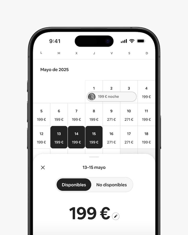 Una imagen muestra a un anfitrión que está modificando las fechas y los precios para actualizar su calendario.