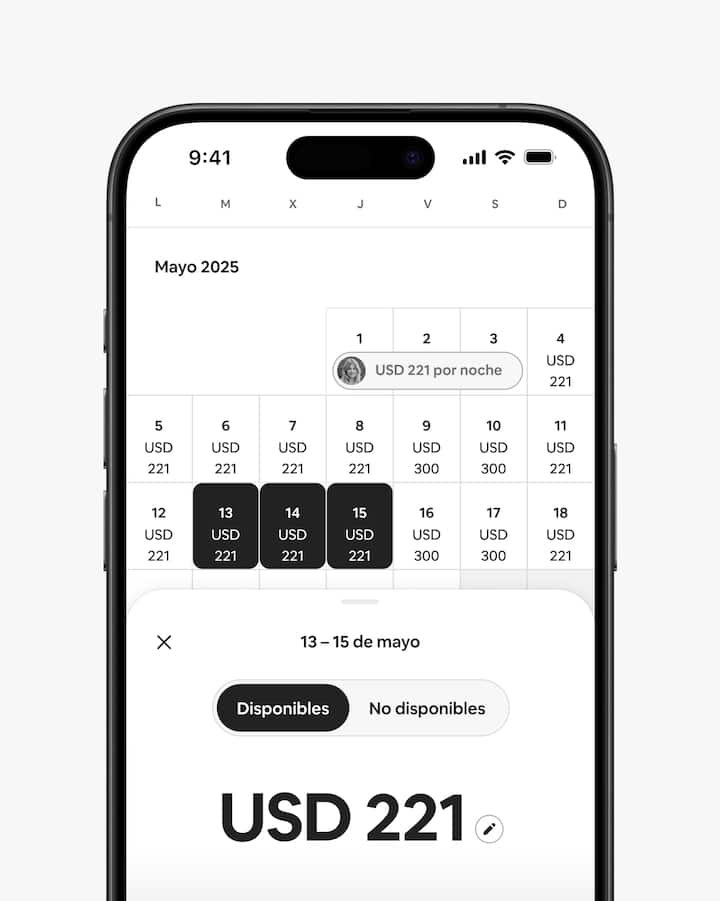 Una imagen que muestra a un anfitrión ajustando fechas y precios para actualizar su calendario