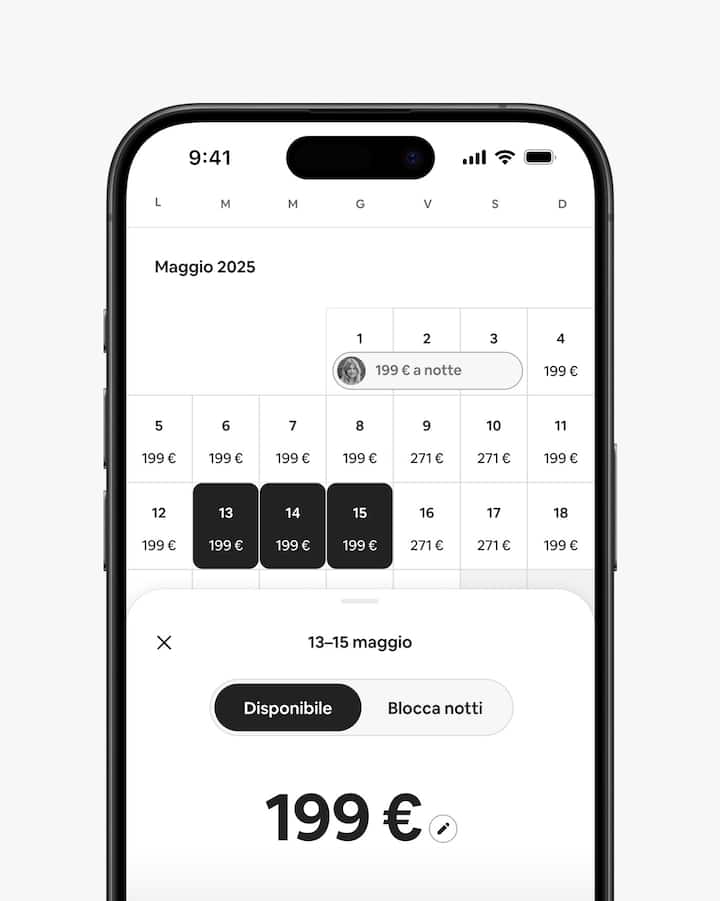 L'immagine di un host che aggiorna il calendario modificando le date e la tariffa.
