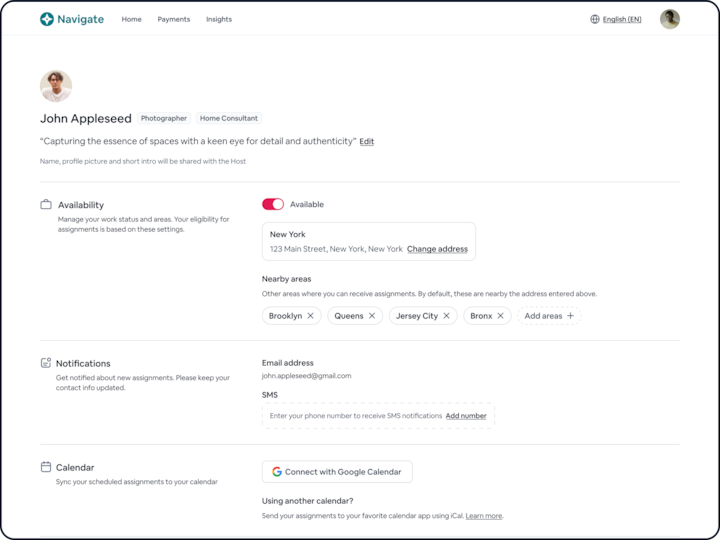 This features a screenshot of the settings tab, with many account options. This is found in the Navigate tool.