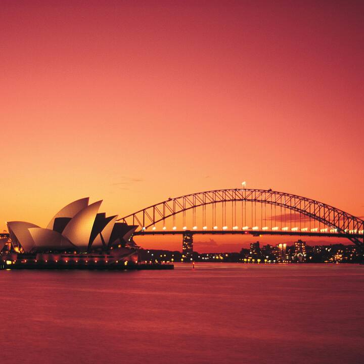 Sunset with Opera House and Sydney Harbour Bridge