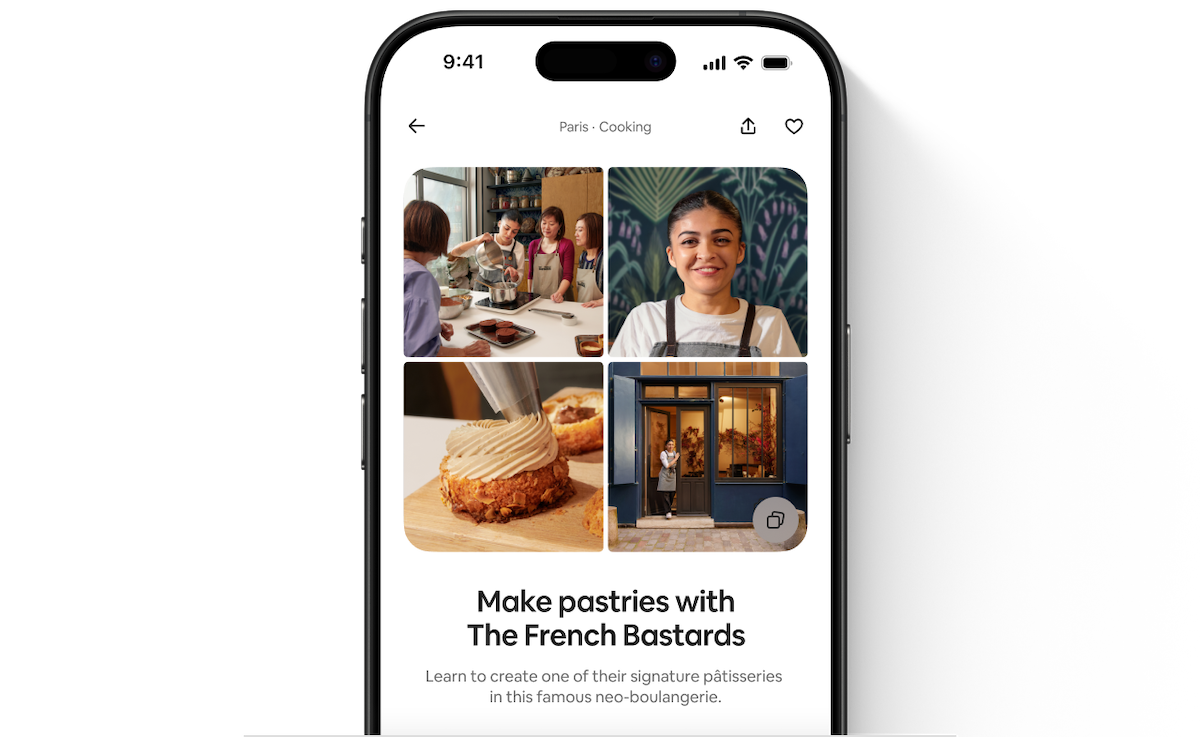 Airbnb app showing the redesigned listing page for an Airbnb Experience including the  host highlights and what they’ll do.