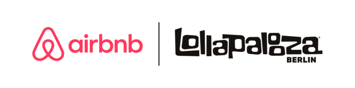 Logo et texte Airbnb et Lollapalooza