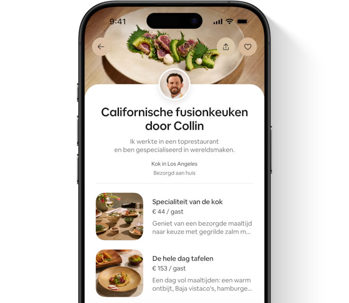 De Airbnb-app met het aanbod en de kwalificaties van een servicehost