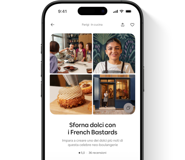 L'app di Airbnb mostra la nuova pagina degli annunci per un'esperienza