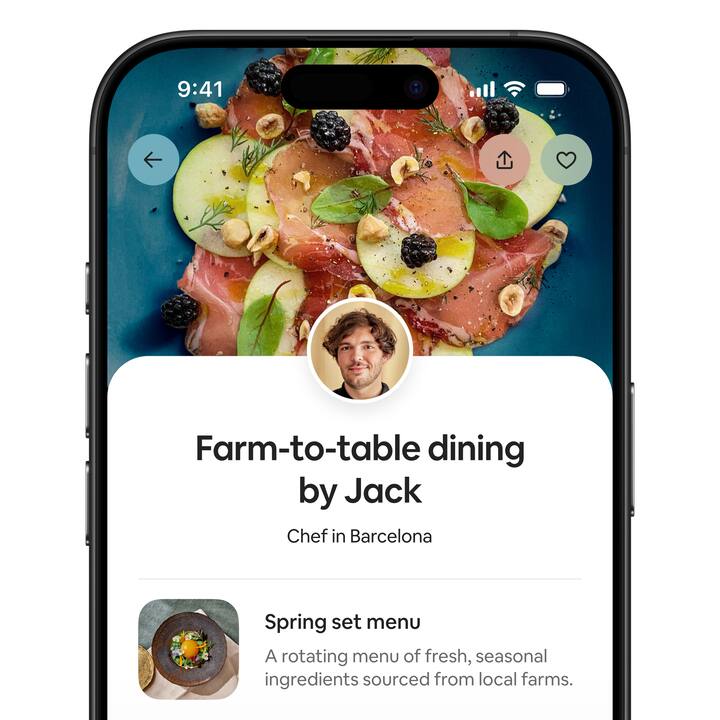 A guest’s view of a phone screen that shows a service listing complete with host photo, location, and a peek at one of their offerings.