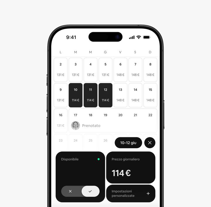 L'app di Airbnb mostra come sia più facile accedere a tutte le funzioni dal nuovo calendario.