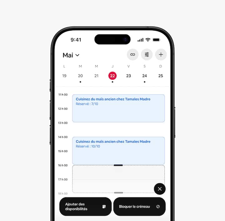 Un aperçu du calendrier montrant comment Airbnb peut se synchroniser avec les calendriers des hôtes pour remplir les réservations.