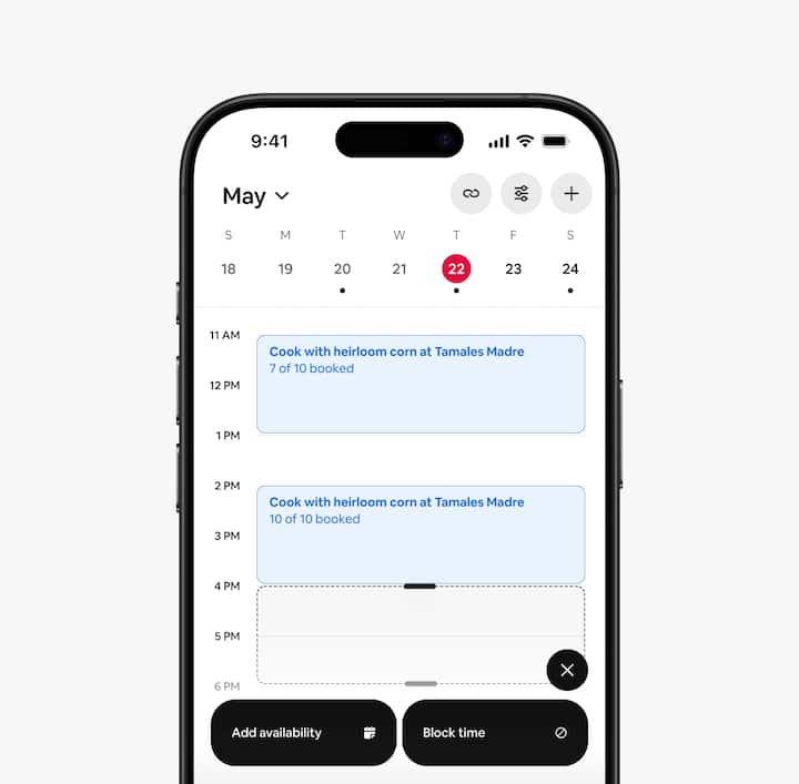 A calendar view showing how Airbnb can sync with host calendars to populate bookings.