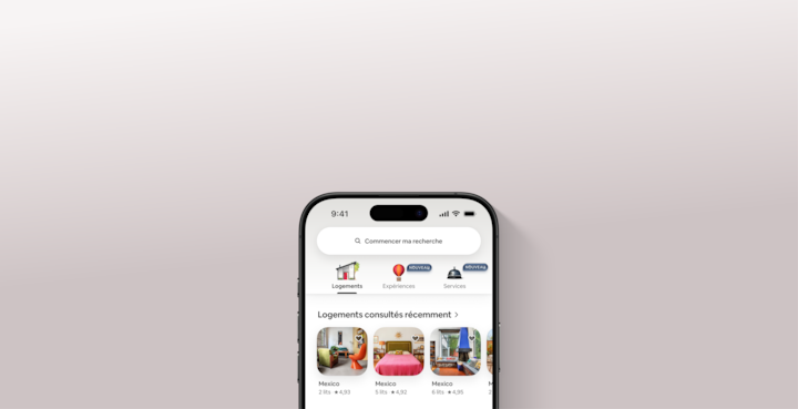 La nouvelle application Airbnb présente trois nouveaux onglets dédiés aux logements, aux expériences et aux services.