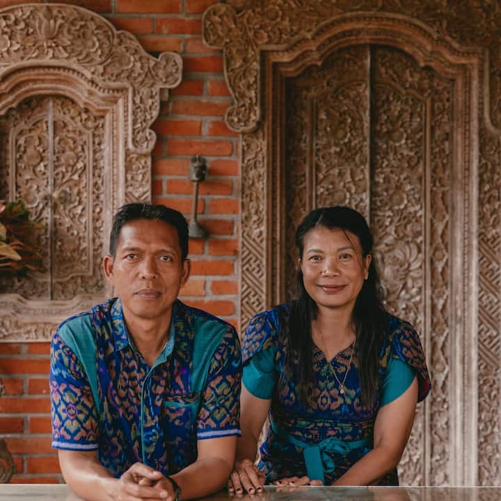 Airbnb hosts, Putu and wife