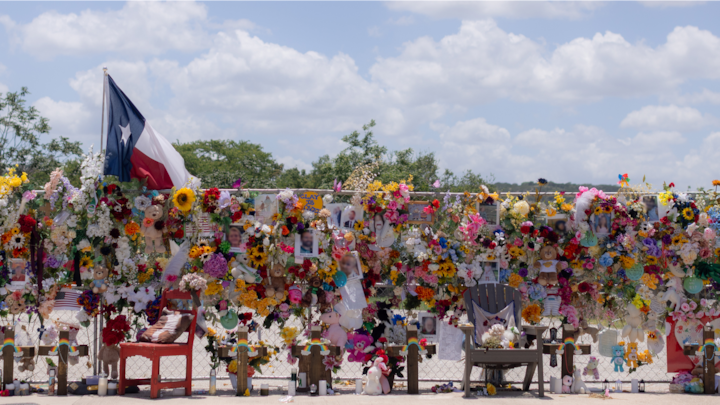 The Hill Country flood memorial wall in Kerrville, Texas