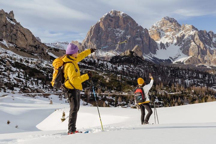 Randonnée hivernale dans les Dolomites