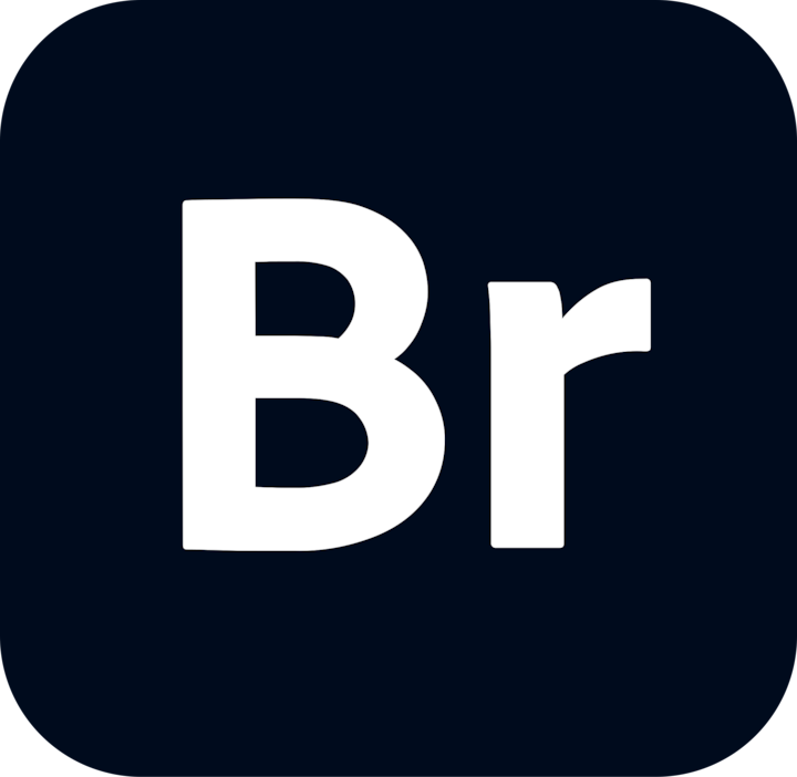 Logo Adobe Bridge avec un fond bleu foncé et les lettres « Br » en blanc, représentant le logiciel utilisé pour la gestion et l'organisation des images.