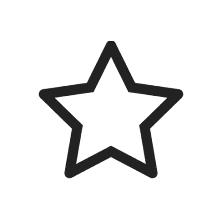 Contour noir minimaliste d'une étoile, représentant l'un des axes clés du style photographique d'Airbnb.