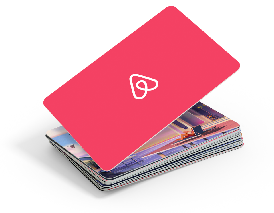Stack of Airbnb gift cards