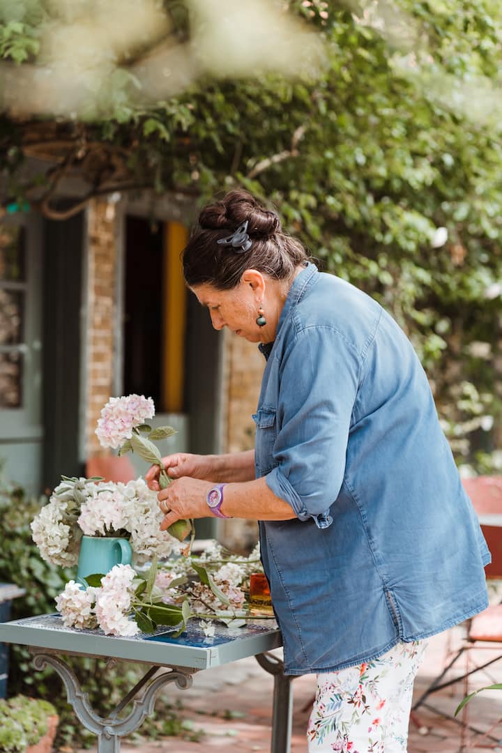 Hosts with flowers