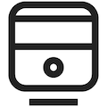 An abstract icon resembling a train, symbolizing transportation, used in a case study about economic strategies in Osaka highlighted on Airbnb Japan's public policy page.