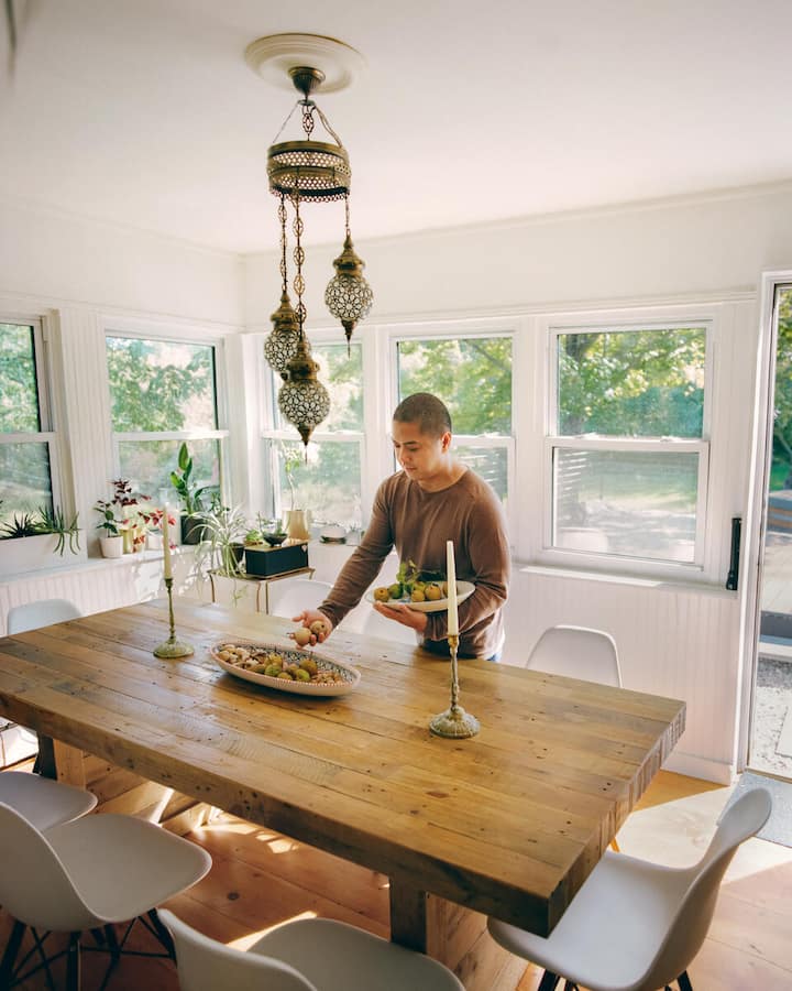 Host setting the table