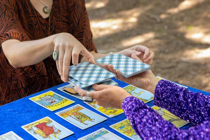 tarot cards being read