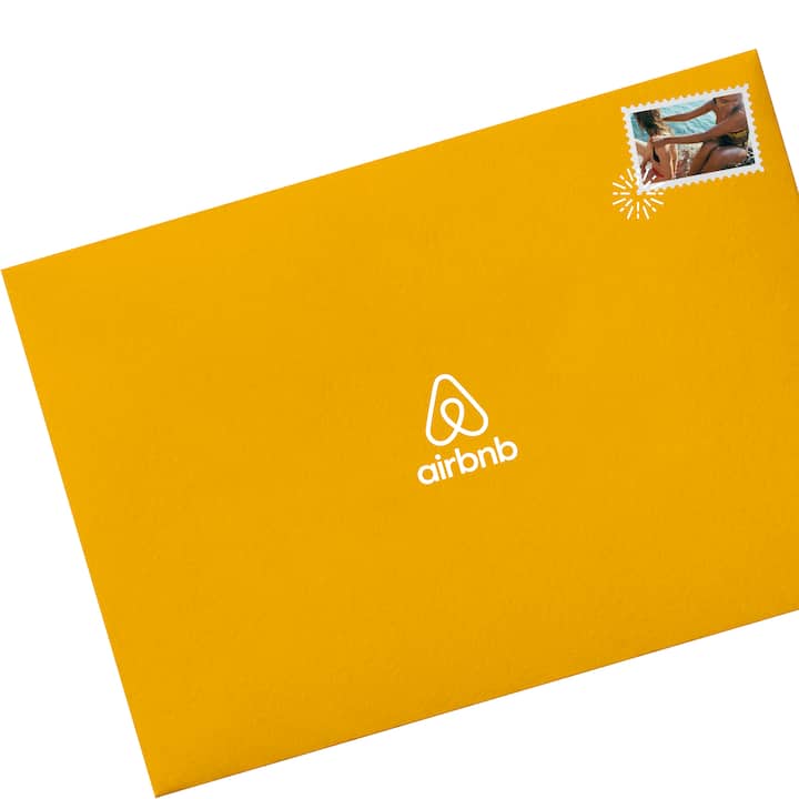 Golden airbnb postcard