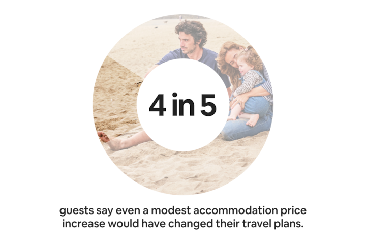 Circle graphic over a family on a UK beach with text reading “4 in 5.”