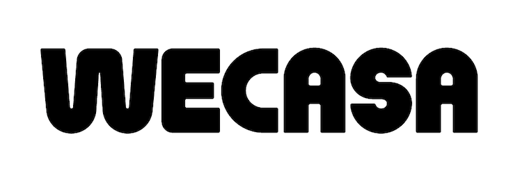 Logo Wecasa en lettres noires, illustrant le partenariat ménage entre Airbnb et Wecasa.